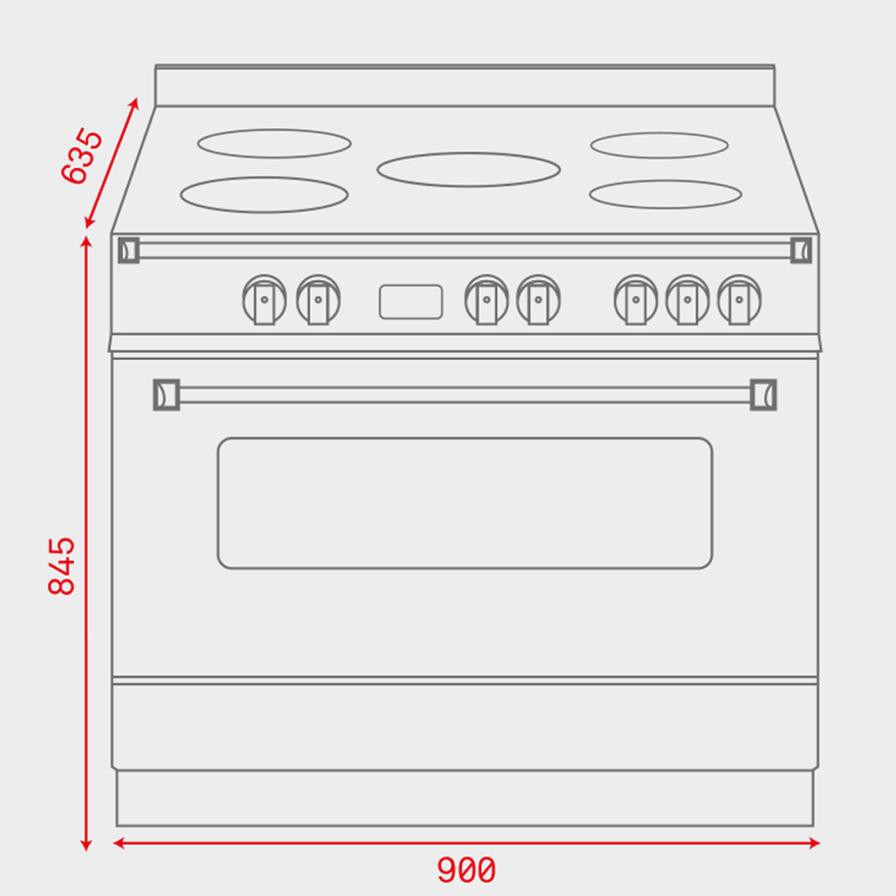 Teka Freestanding 5 Zones Electric Cooker, FS 903 5VE SS (90 x 60 x 85 cm)