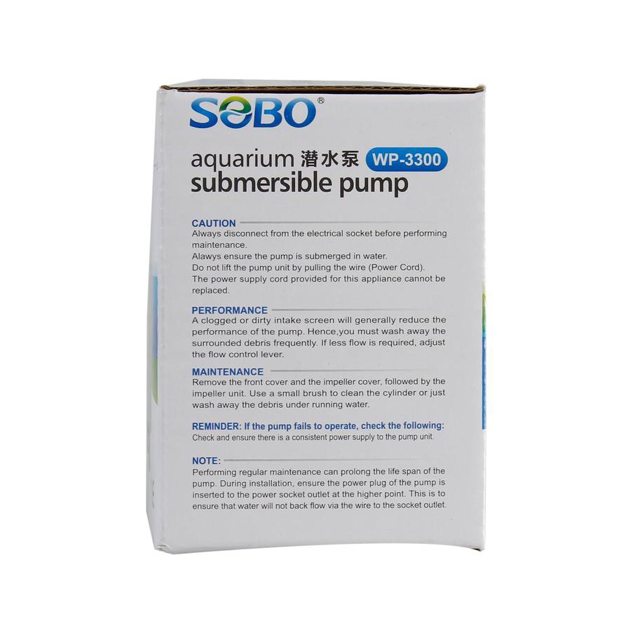 Sobo Submersible Aquarium Pump, WP-3300 (12 W)