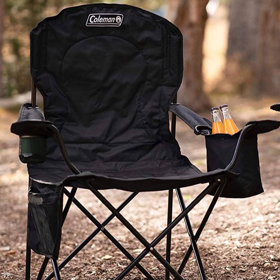 Coleman Steel Foldable Camping Quad Chair W/Cooler