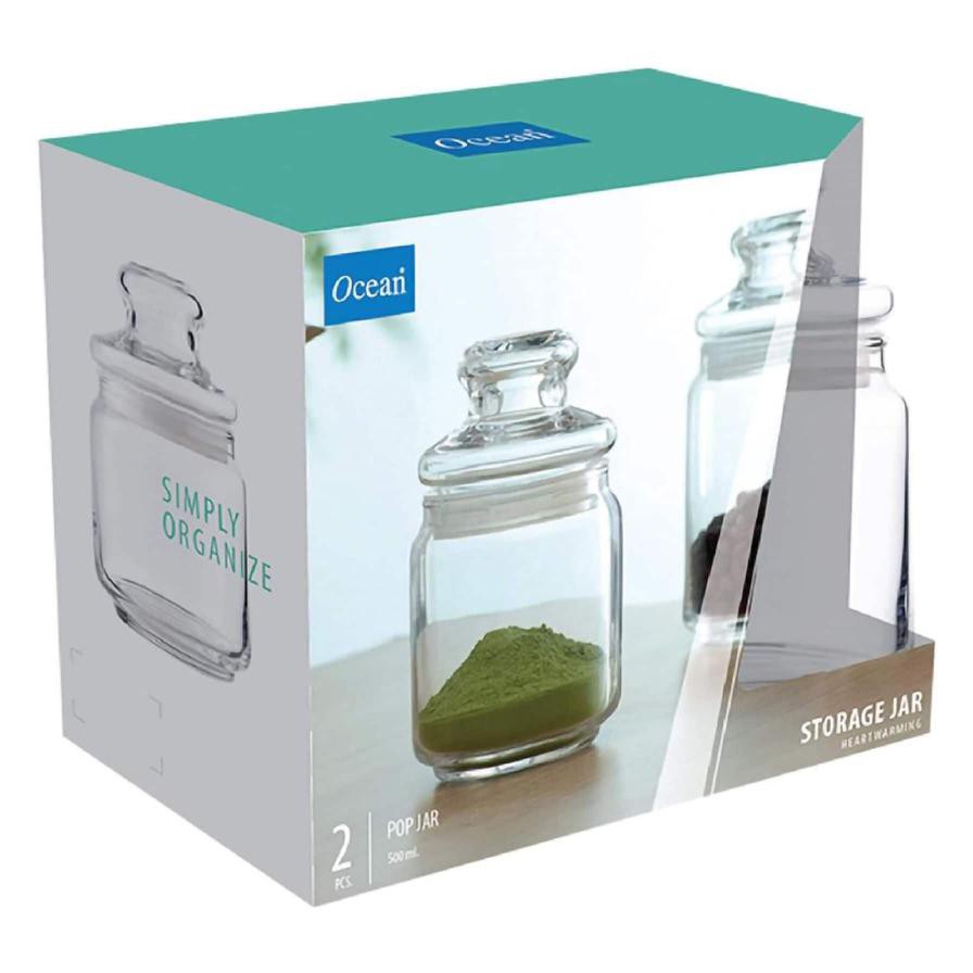 Ocean Glass Pop Jar Set (500 ml, 2 Pc.)