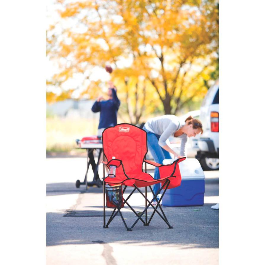 Coleman Steel Foldable Camping Quad Chair W/Cooler