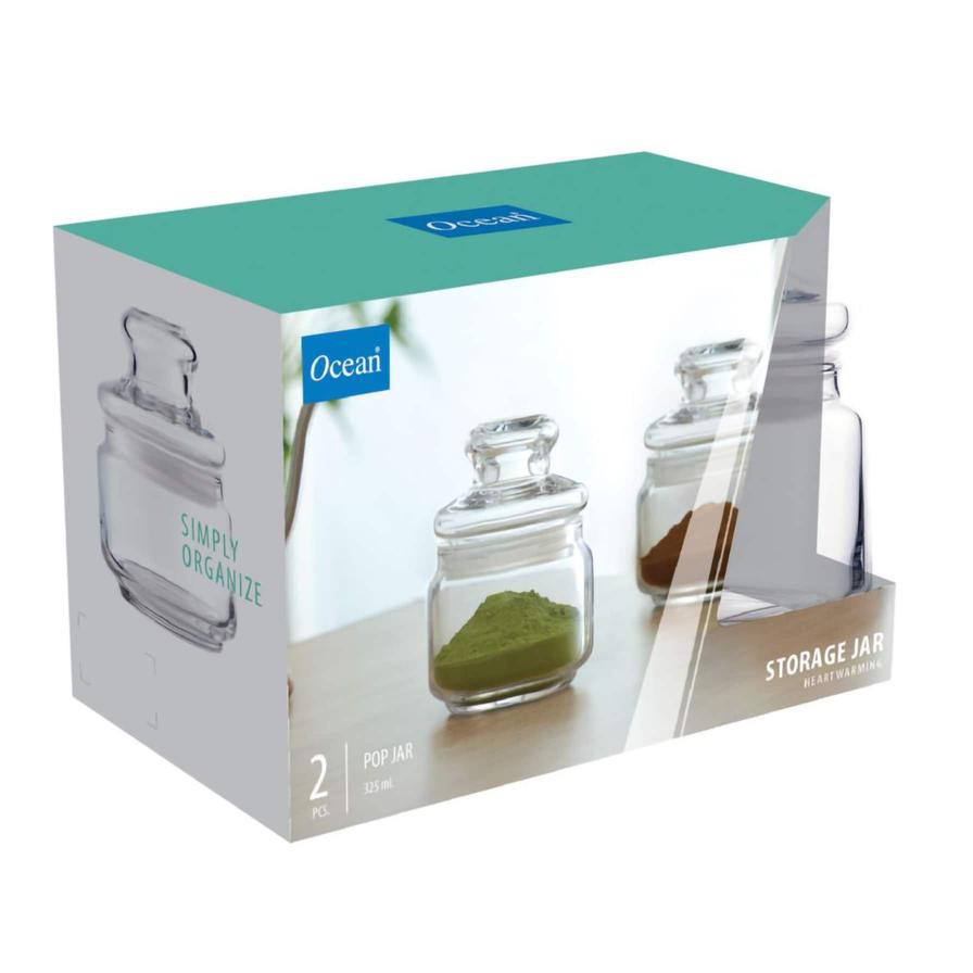 Ocean Glass Pop Jar Set (325 ml, 2 Pc.)