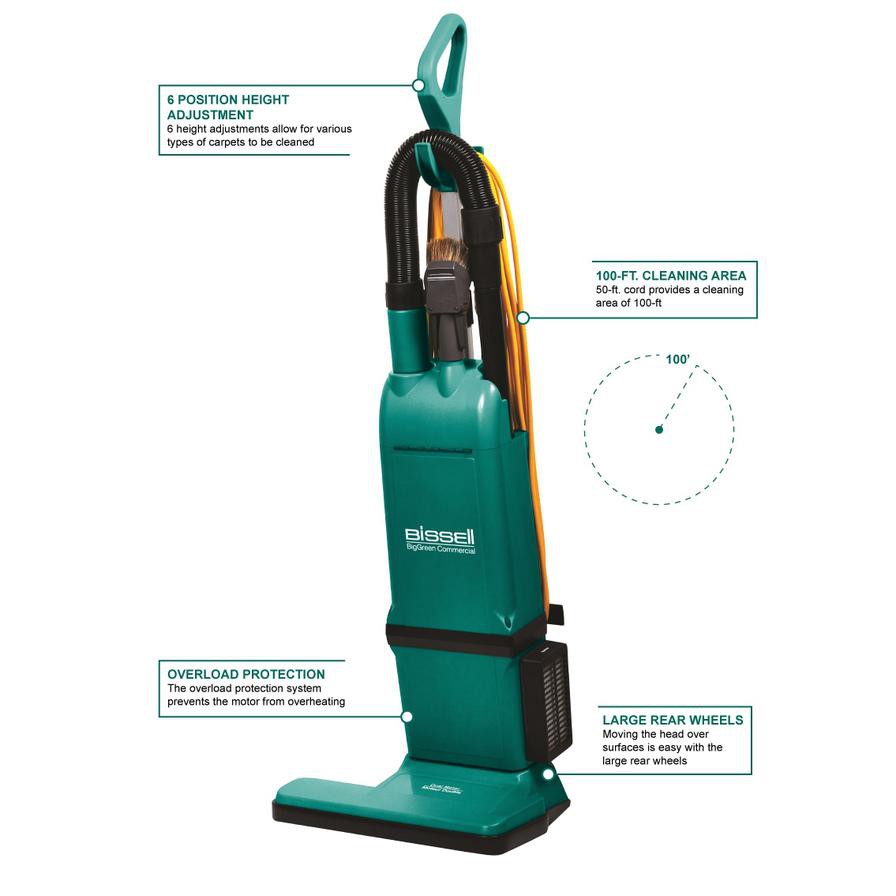 Bissell BigGreen Commercial Dual Motor Upright Vacuum Cleaner, BG1000 (4.5 L)