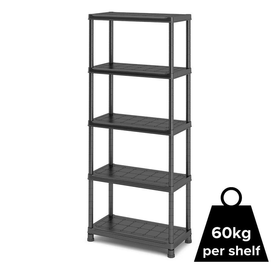 5-Tier Polypropylene Shelf (40 x 80 x 182 cm)