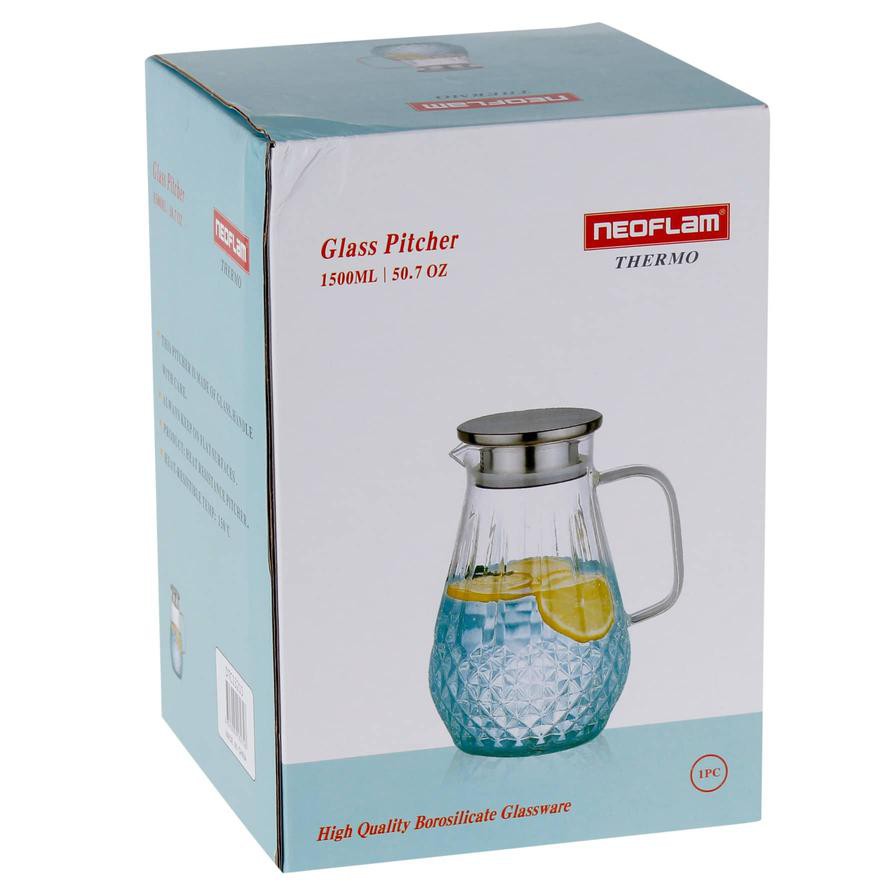 Neoflam Borosilicate Glass Diamond Pitcher (1500 ml)