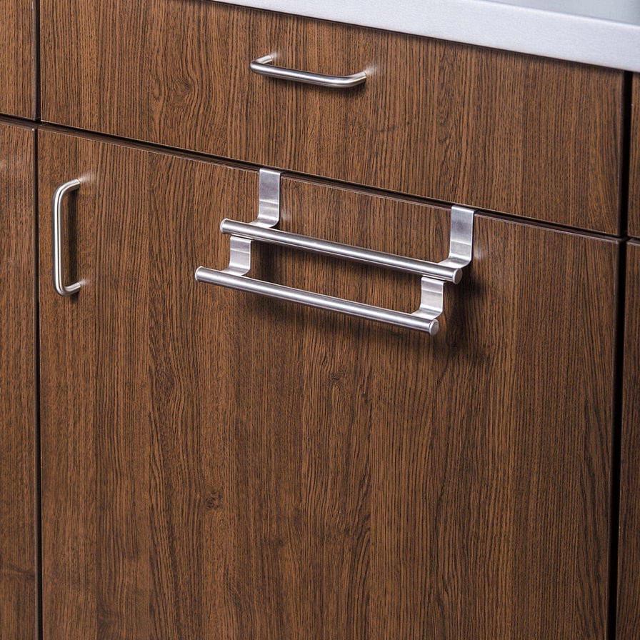 Wenko Stainless Steel Overdoor Twin Towel Rail (23.5 x 11 x 9 cm)