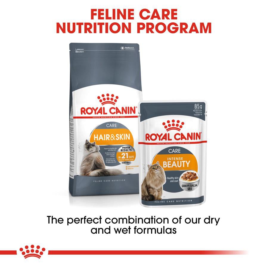 Royal Canin Feline Health Nutrition Intense Beauty Wet Cat Food (Chunks in Gravy, Adult Cats, 85 g)