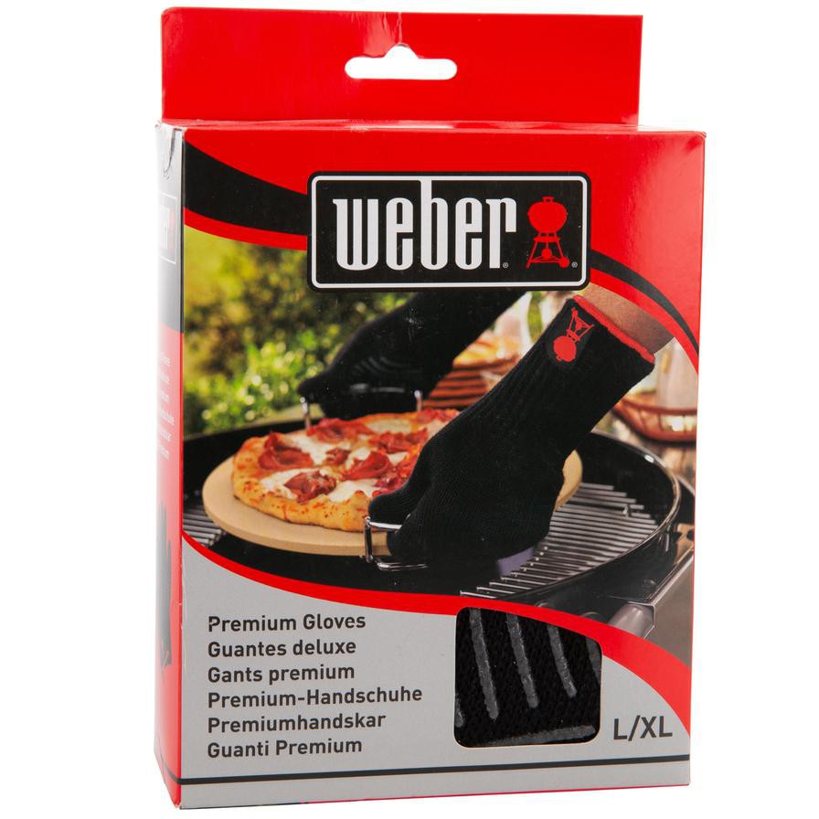 Weber Premium Barbeque L/XL Glove Set (Set of 2, Black)