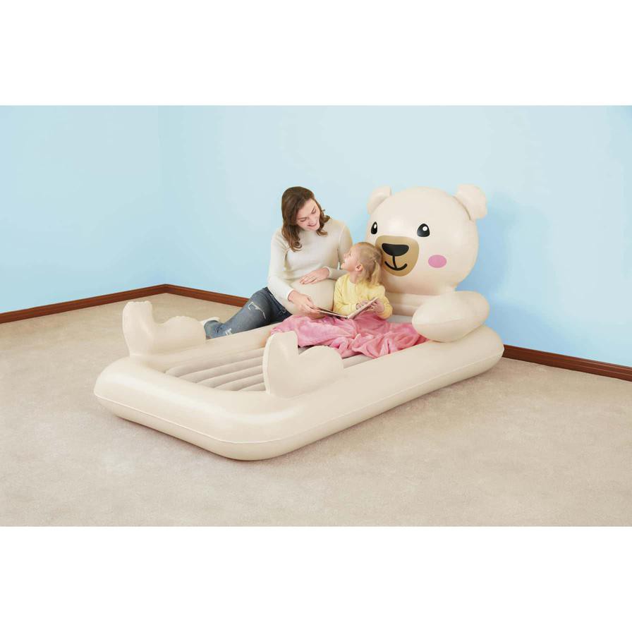 Bestway 1-Person Inflatable Teddy Bear Air Bed for Kids (188 x 109 x 89 cm)