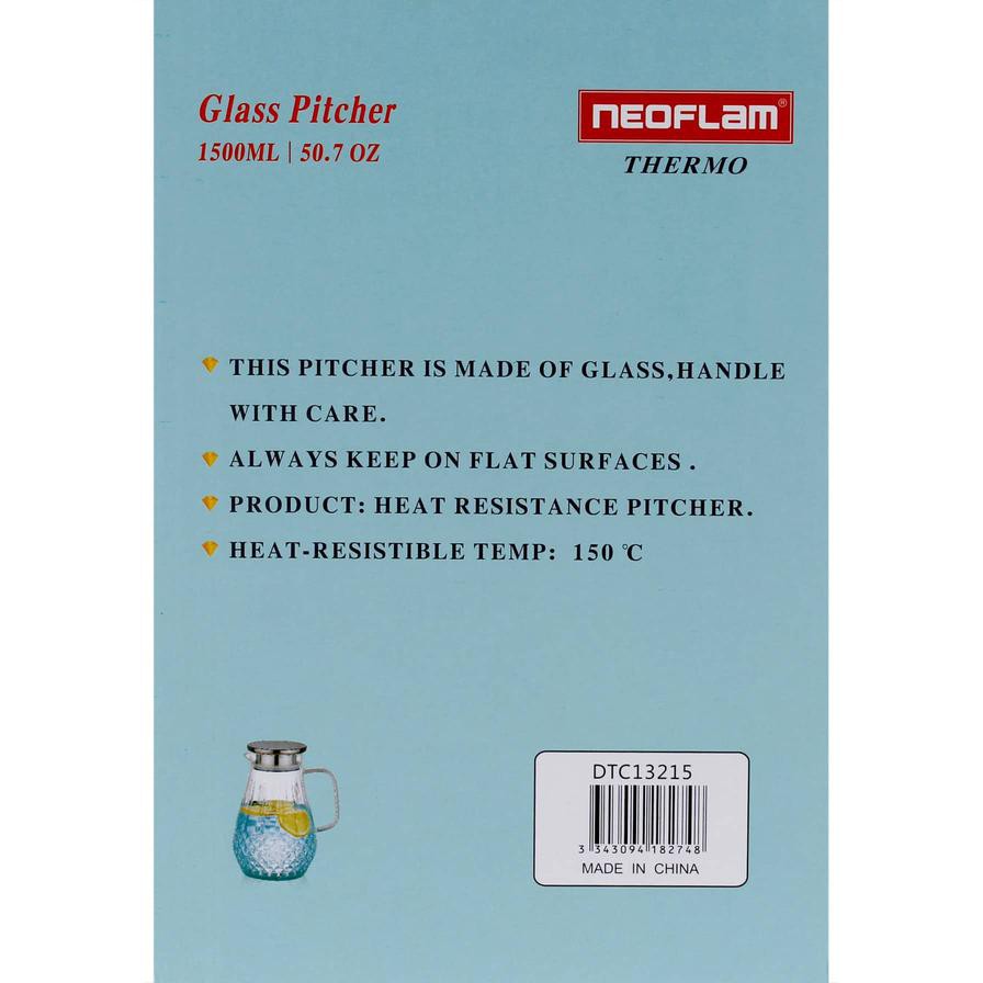 Neoflam Borosilicate Glass Diamond Pitcher (1500 ml)