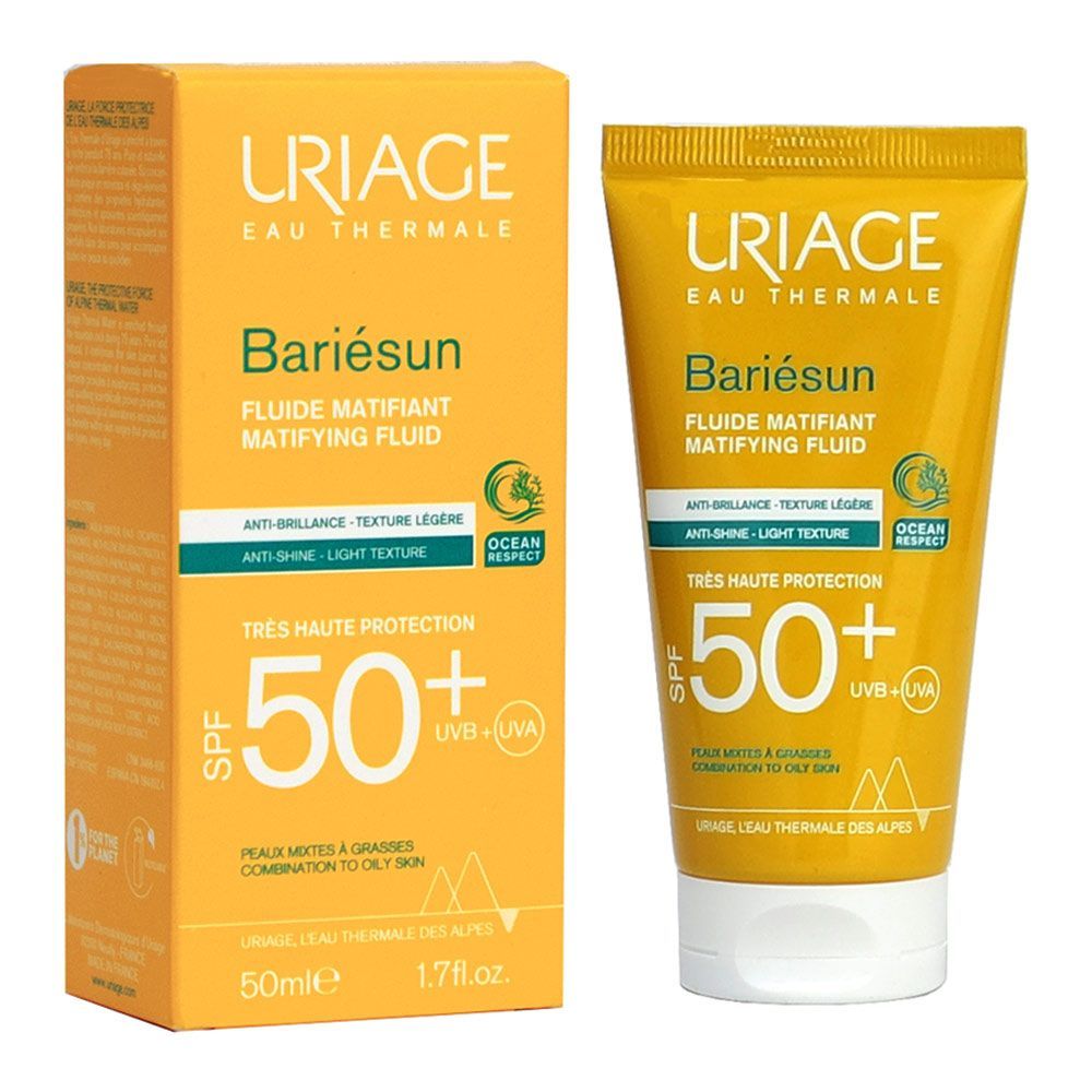 Uriage Bariesun سائل الحماية من الشمس SPF50 + Matifying Fluid 50 مل