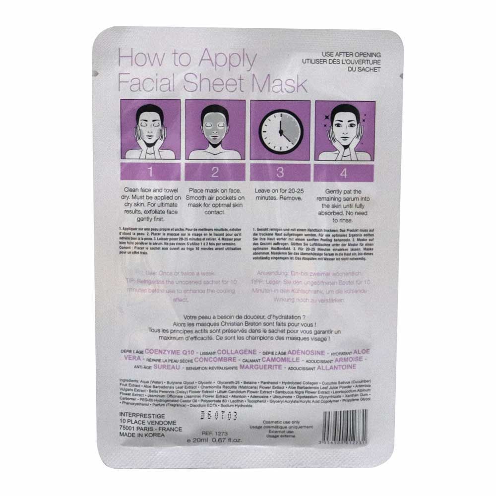 Christian Breton Paris Anti-Wrinkle Sheet Face Masks 1273 3&#039;s