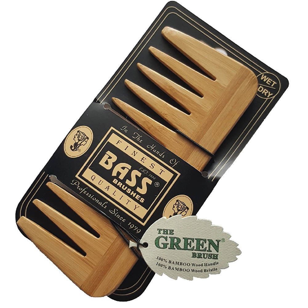 Bass Wide Tooth Medium Wood Comb W2