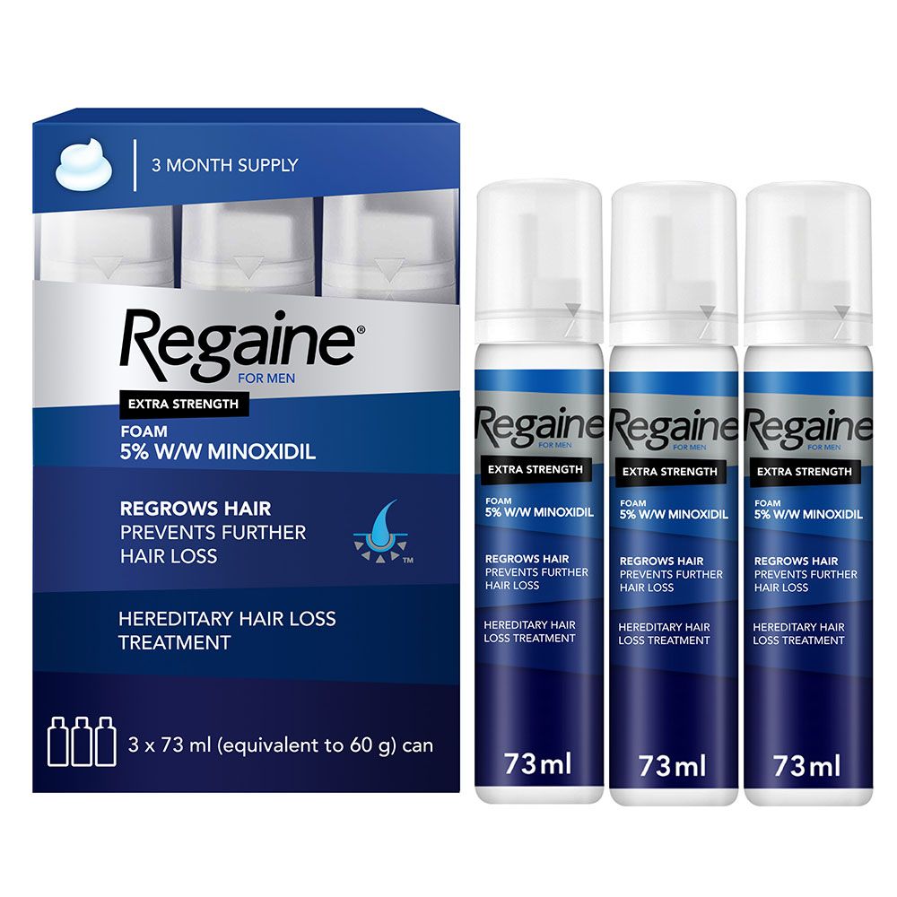 Regaine For Men 5% Minoxidil Extra Strength Foam 73 mL 3&#039;s