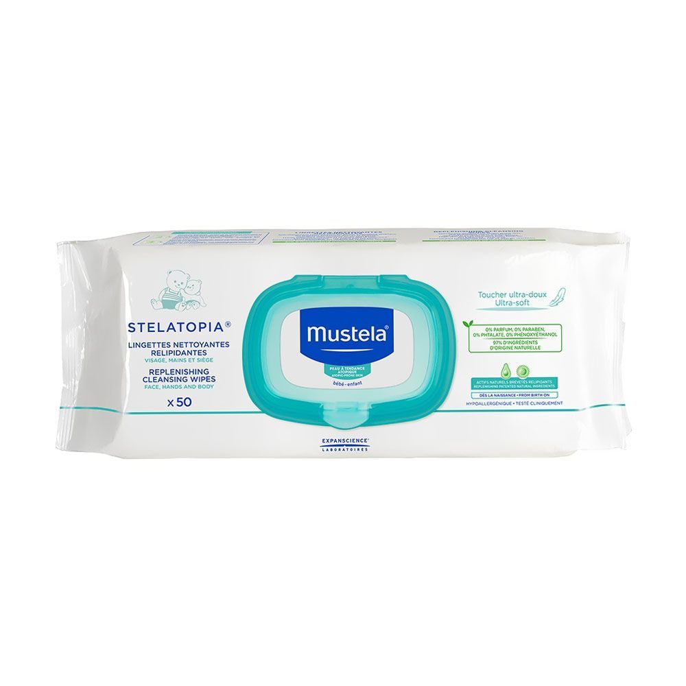 Mustela Stelatopia Replenishing Cleansing Wipes 50&#039;s