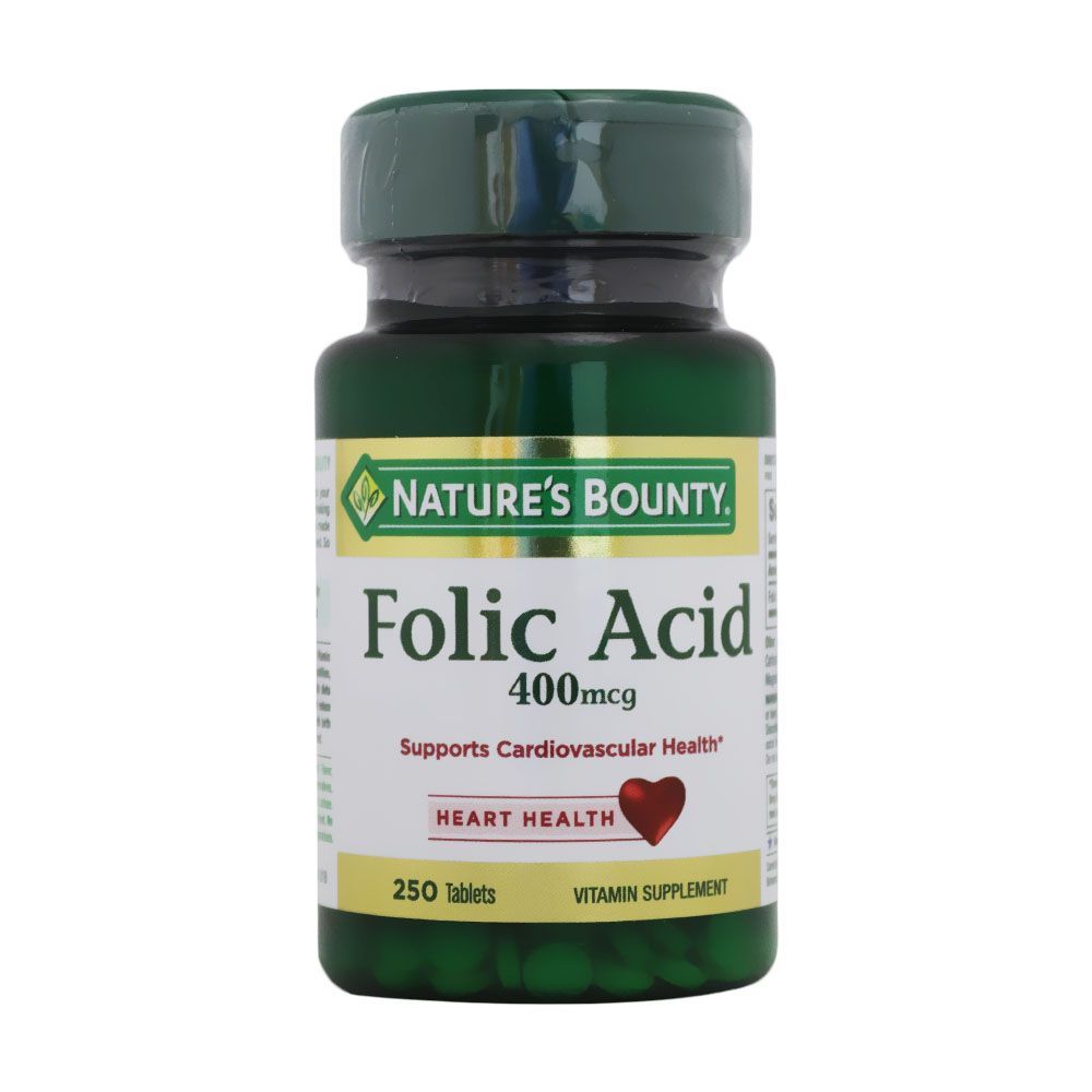 Nature&#039;s Bounty Folic Acid 400 mcg Tablets 250&#039;s