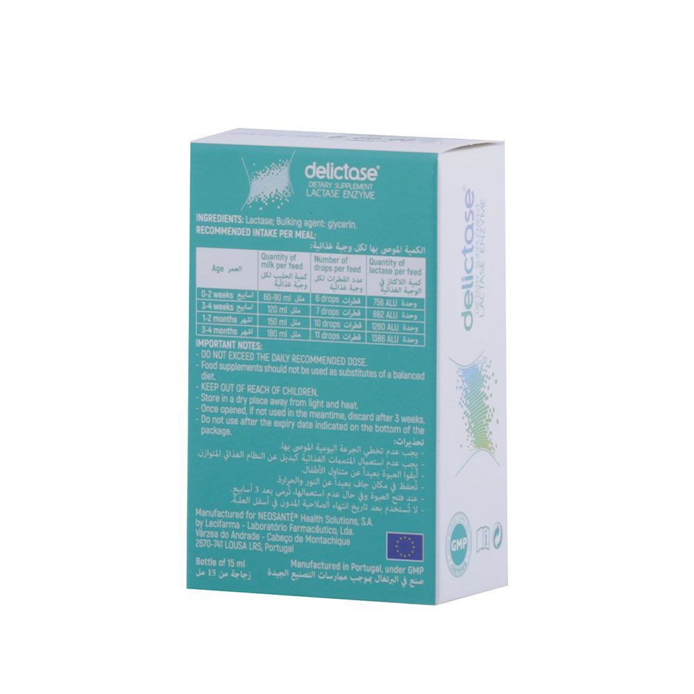 Delictase Lactase Enzyme Oral Drops 15 mL