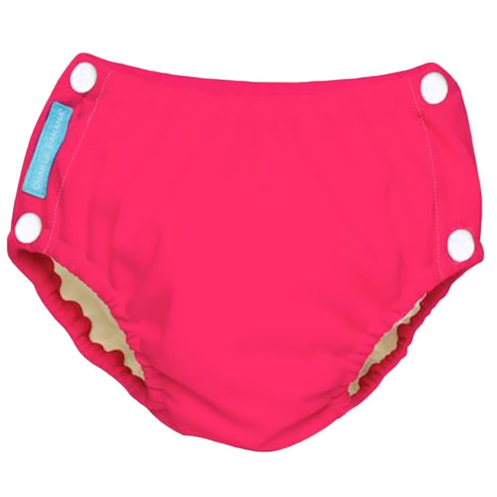 Charlie Banana Reusable Easy Snaps Swim Diaper Fluorescent Hot Pink 1&#039;s