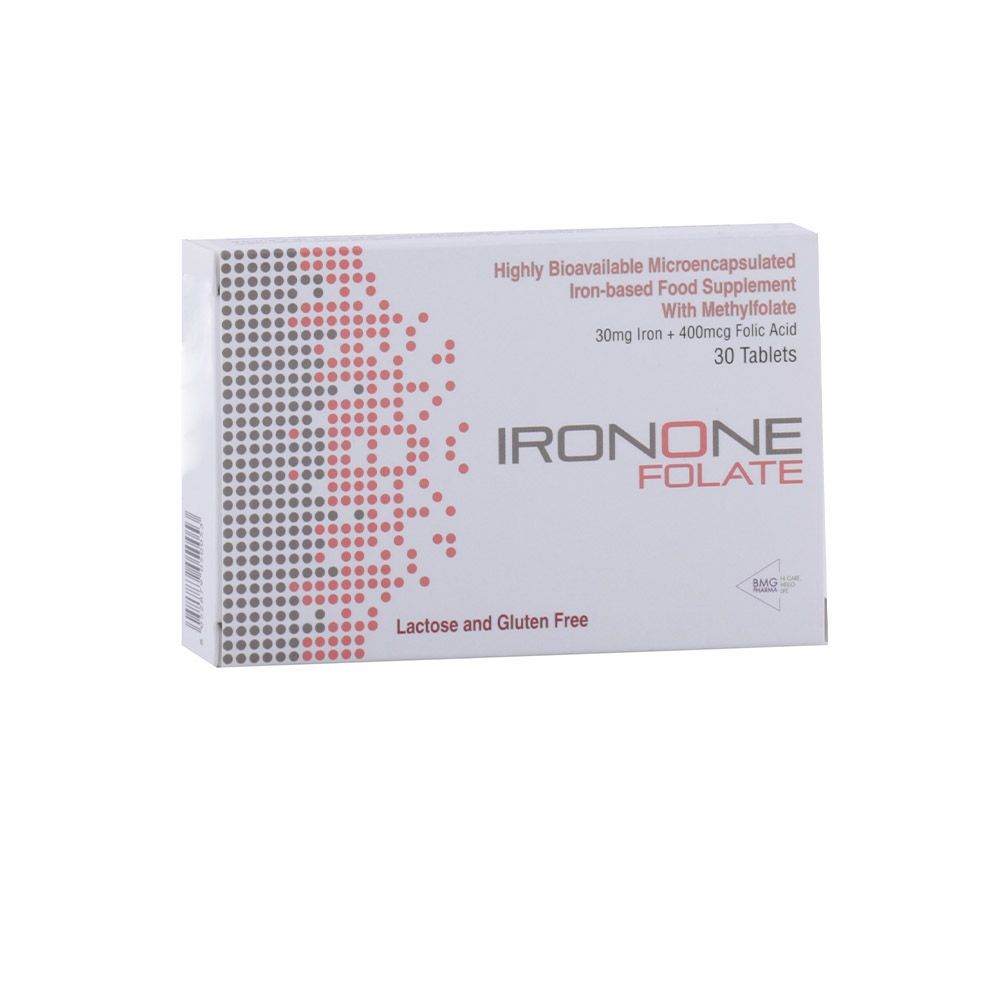 Ironone Folate Iron And Folic Acid Tablets 30&#039;s