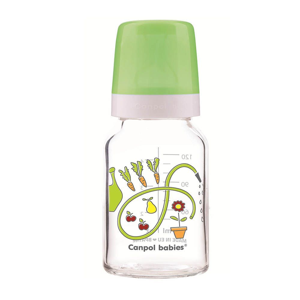 Canpol Babies Happy Garden Baby Glass Feeding Bottle 120 mL 42/202