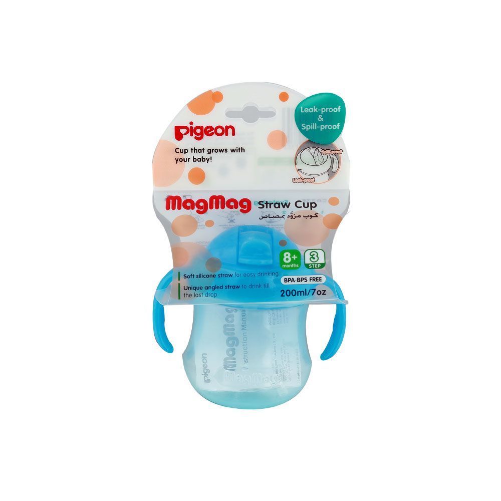 Pigeon Mag Mag Straw Cup Sky Blue 200 mL