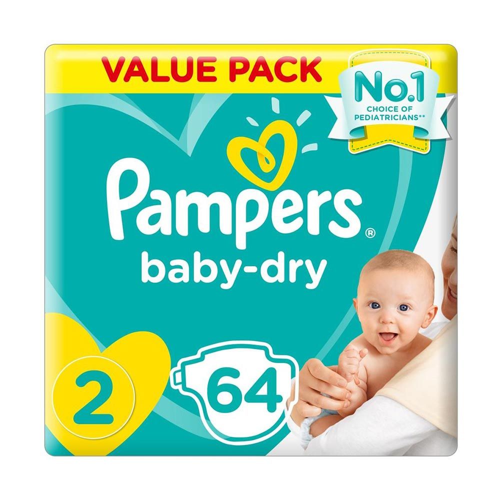 Pampers New Baby-Dry Size 2 3-6 kg Value Pack 64&#039;s