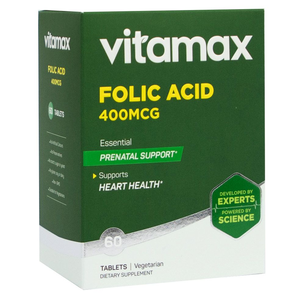 Vitamax Folic Acid 400 mcg Tablets 60&#039;s