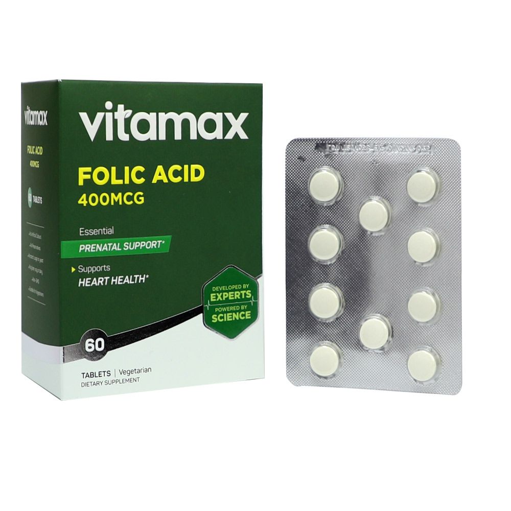 Vitamax Folic Acid 400 mcg Tablets 60&#039;s