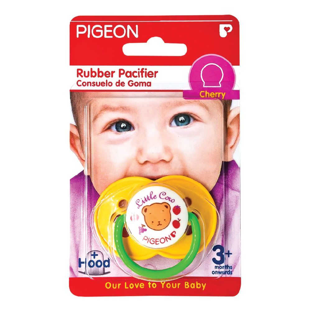 Pigeon Rubber Pacifier Cherry with Yellow Ring 13852 1&#039;s