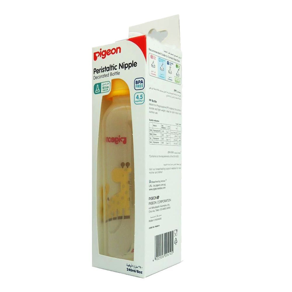 Pigeon Slim Neck Decorated Feeding Bottle 240 mL 00414 1&#039;s