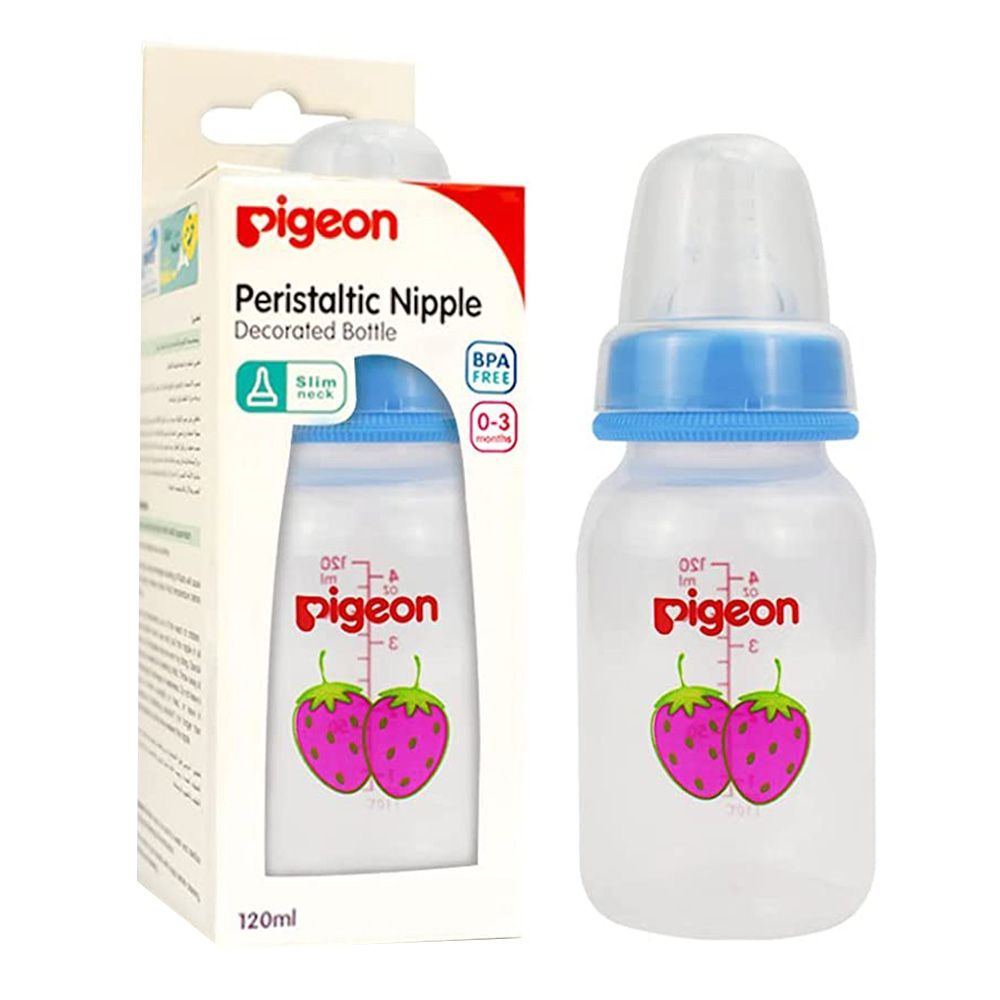 Pigeon Slim Neck Fruit Decorated Feeding Bottle 120 mL 00417 1&#039;s