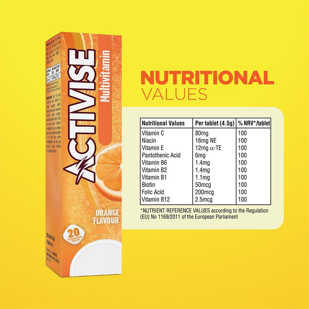 Activise Multivitamins Orange Flavor Effervescent Tablet 20&#039;s