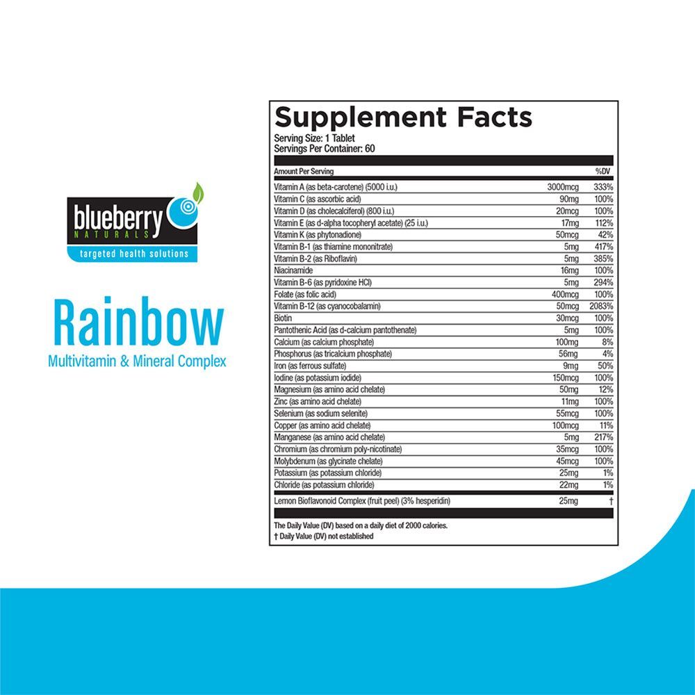 أقراص Blueberry Naturals Rainbow متعددة الفيتامينات 60 B3976