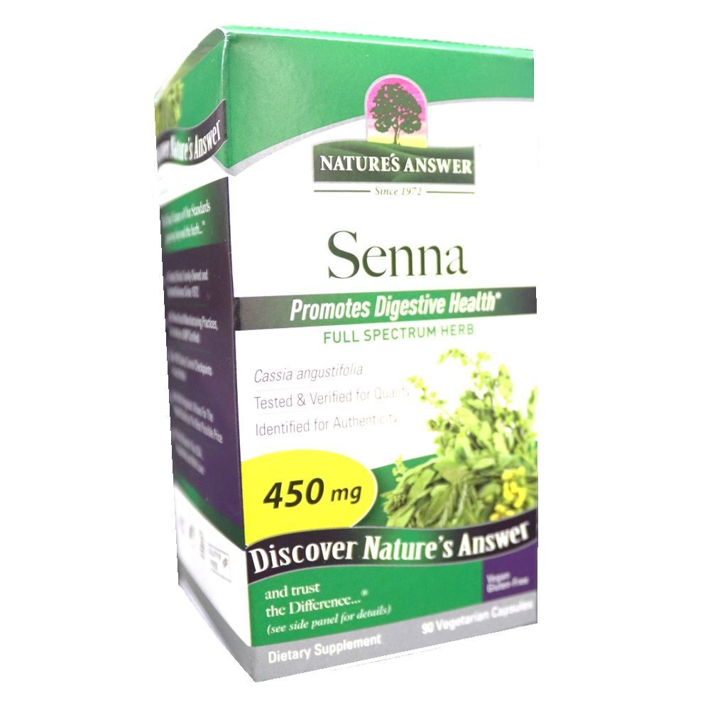 Nature&#039;s Answer Senna Leaf 450 mg Vegetarian Capsules 90&#039;s