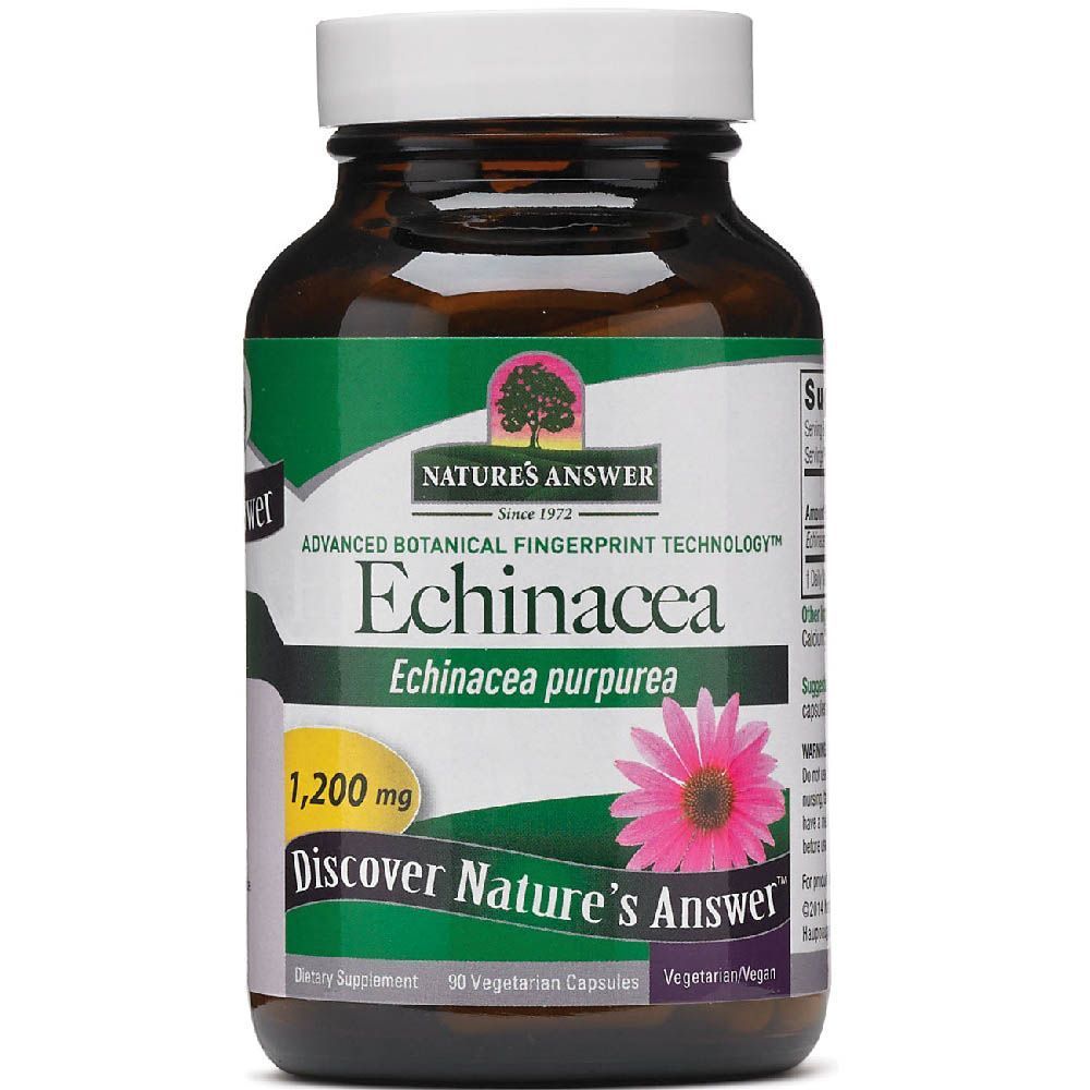 Nature&#039;s Answer Echinacea Herb 1200 mg Vegetarian Capsules 90&#039;s