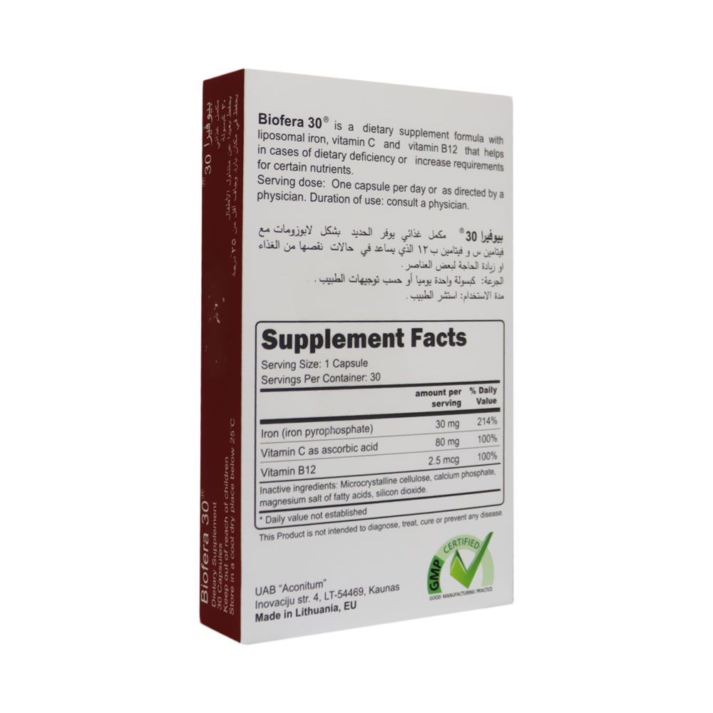 Biofera 30 mg Capsules 30&#039;s