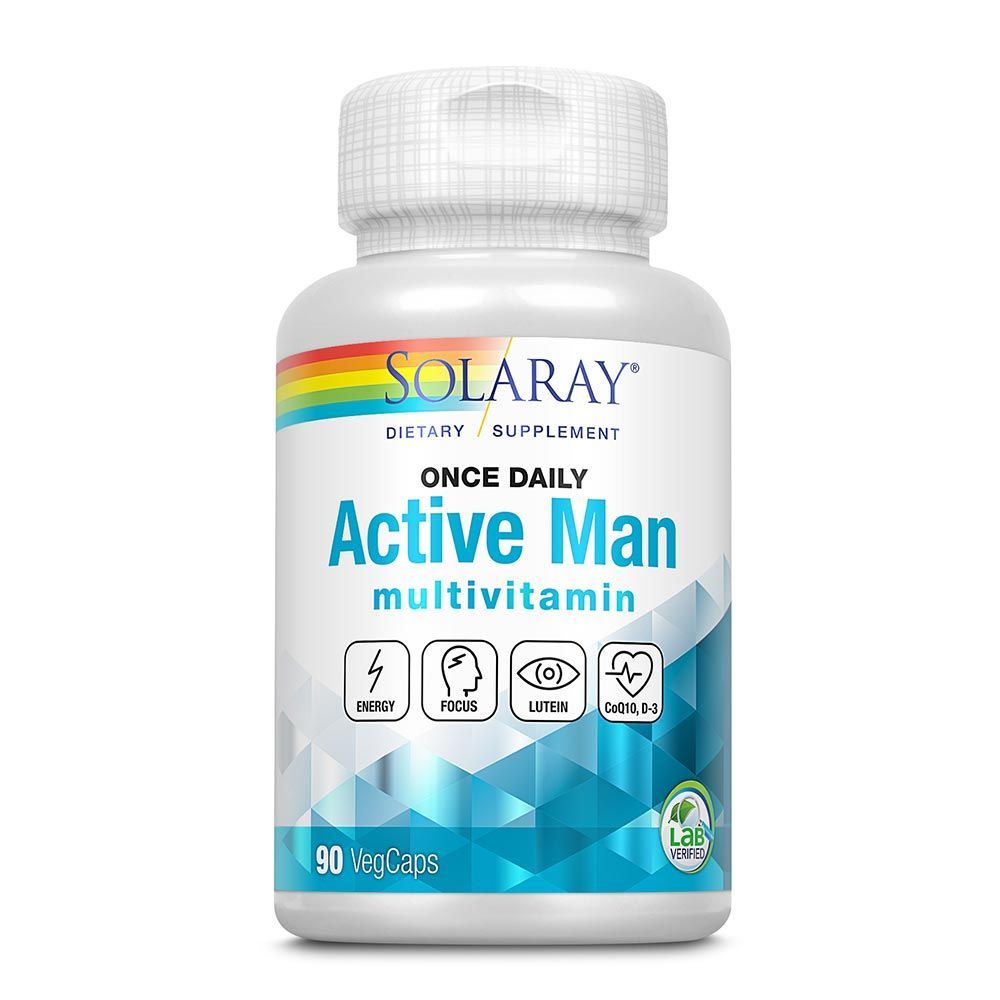 Solaray Once Daily Active Man Multivitamin Veg Capsules 90&#039;s