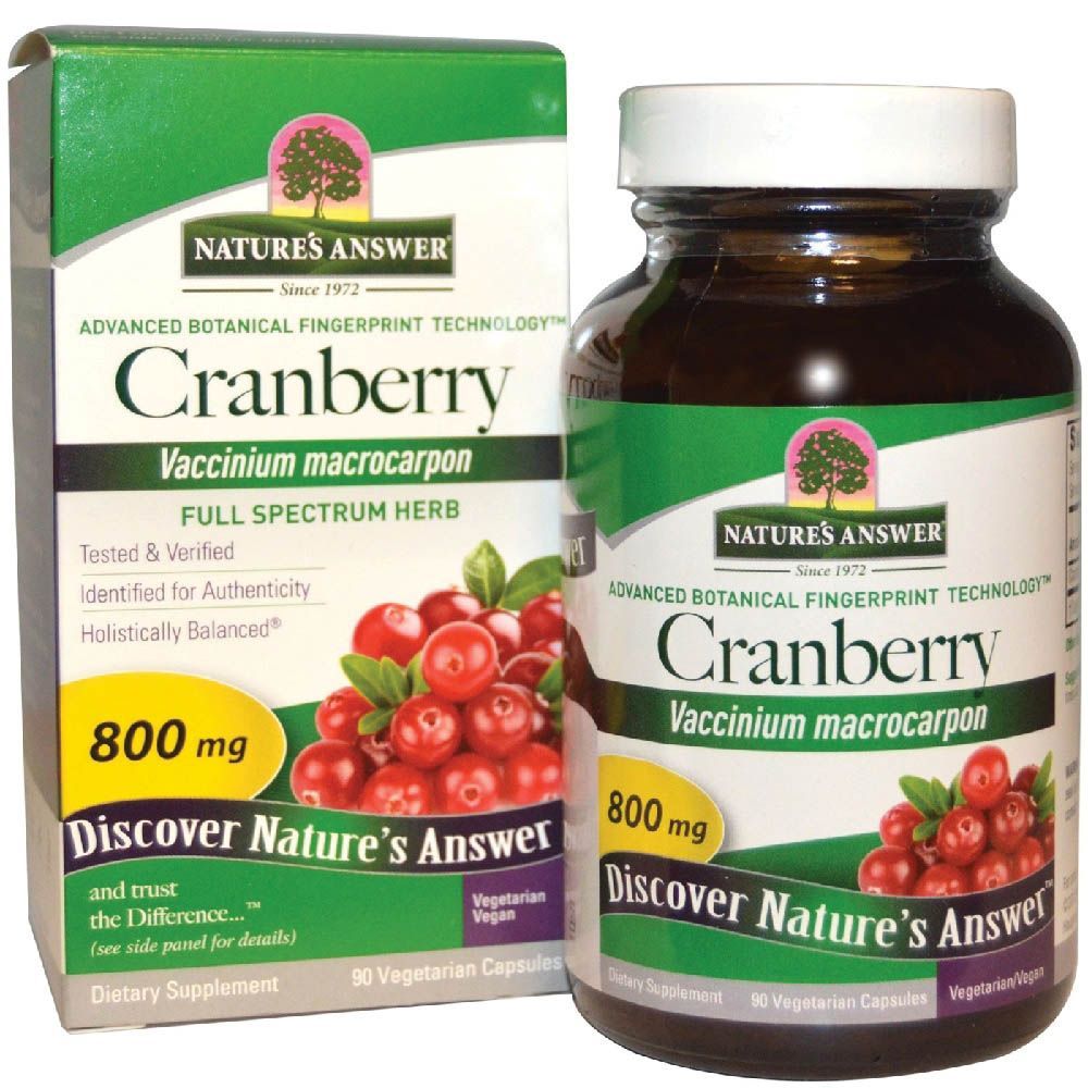 Nature&#039;s Answer Cranberry 800 mg Vegetarian Capsules 90&#039;s