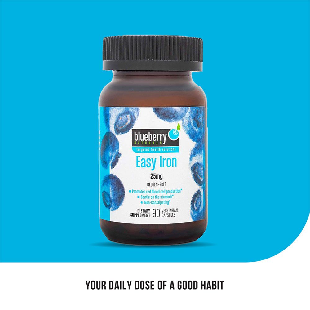 Blueberry Naturals Easy Iron 25 مجم كبسولات نباتية 90 كبسولة B0265