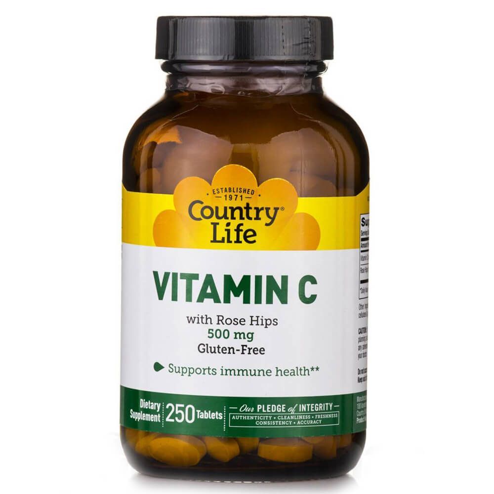 Country Life Vitamin C with Rose Hips 500 mg Tablets