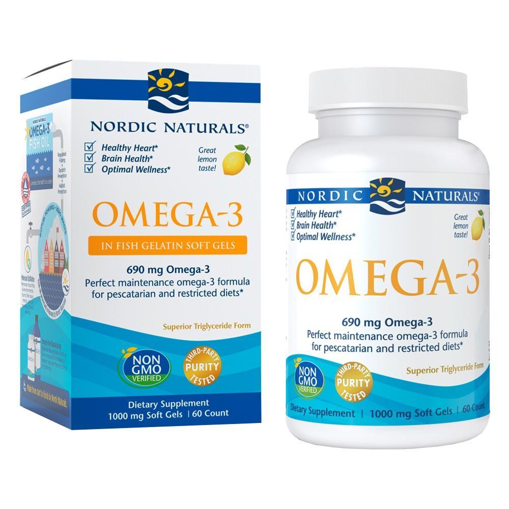 Nordic Naturals Omega 3 690 mg Fish Gelatin Softgel 60&#039;s