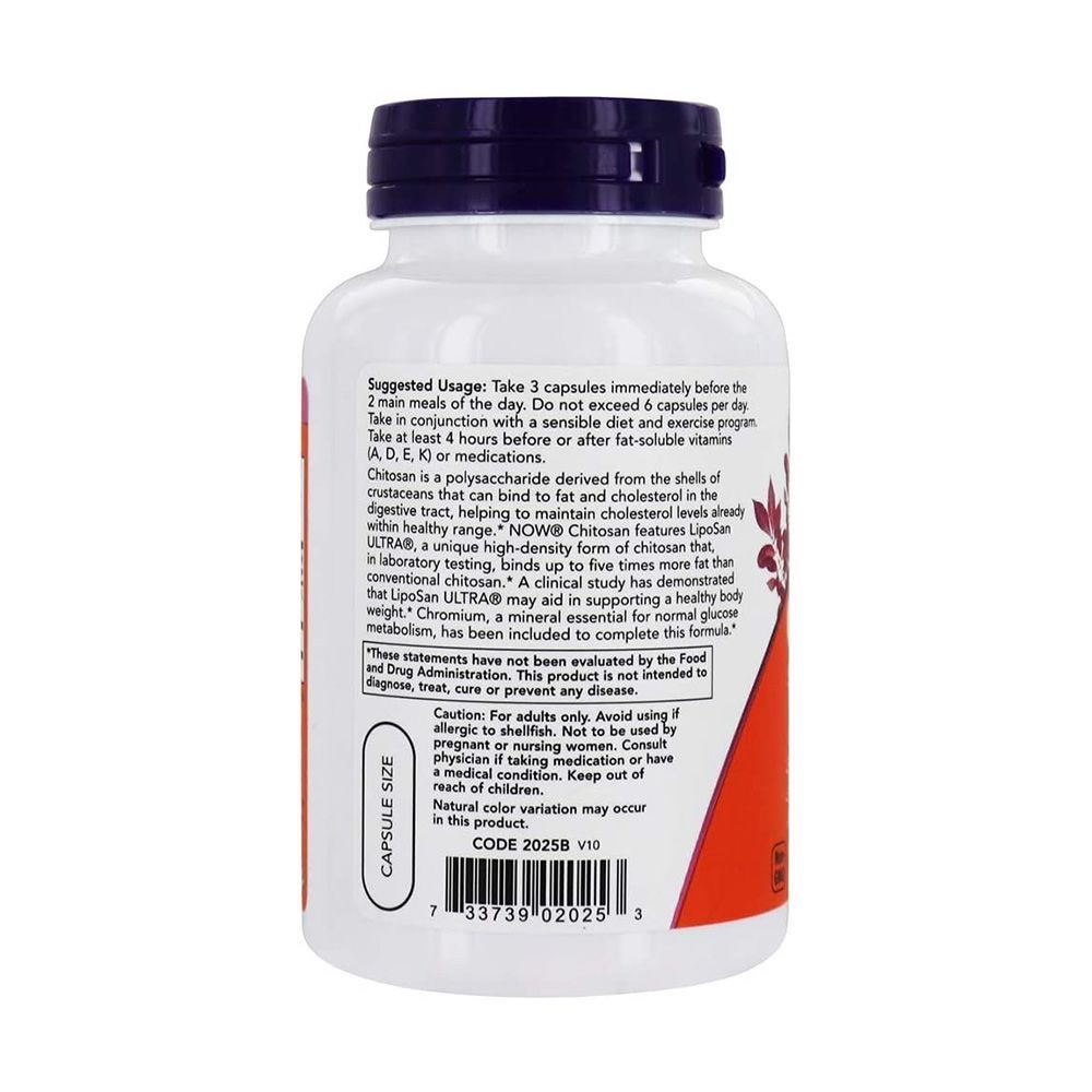 Now Chitosan 500 mg Plus Chromium Capsules 120&#039;s