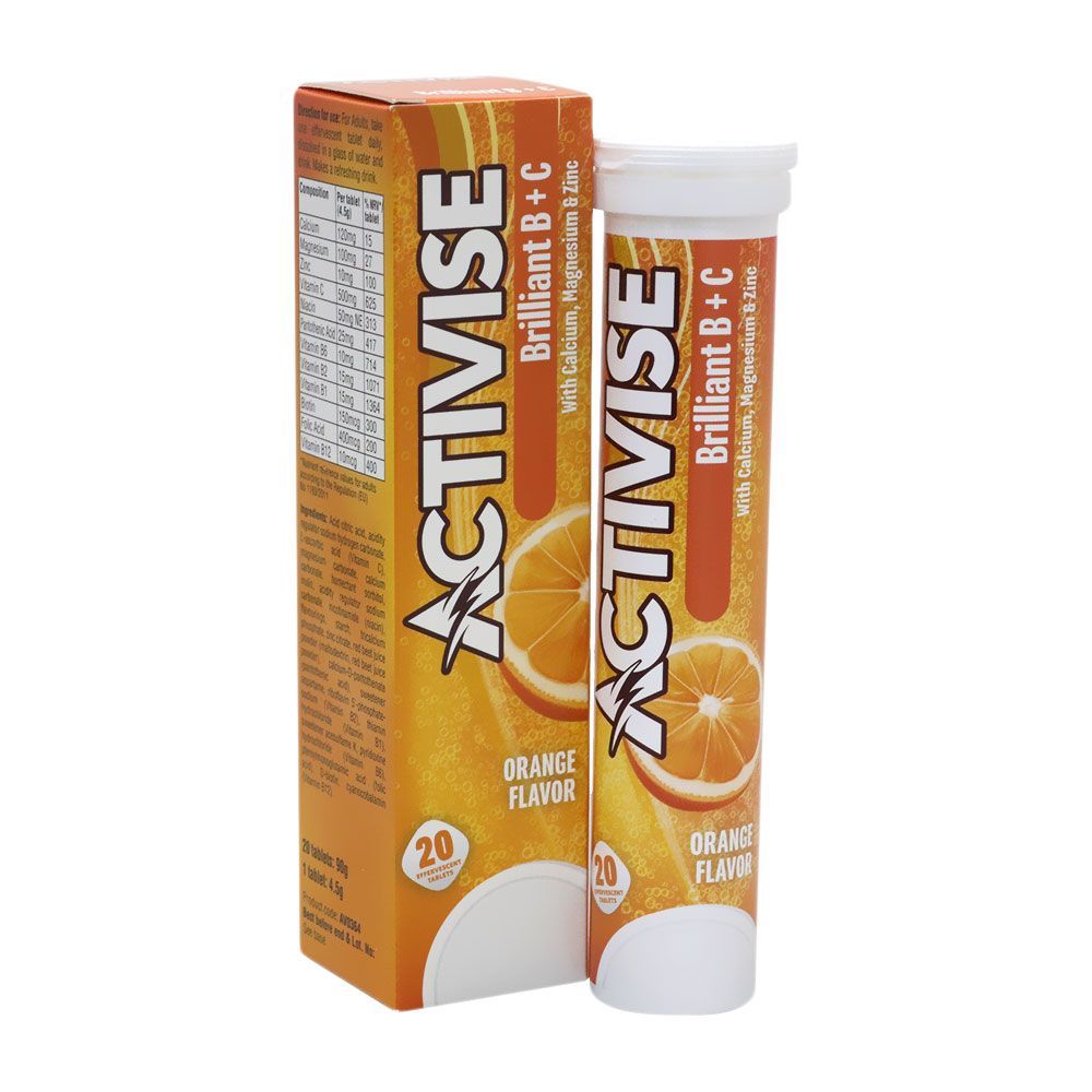 Activise Brilliant B + Vitamin C Effervescent Tablets 20&#039;s