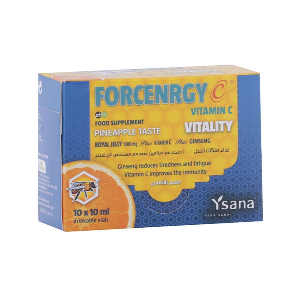 Forcenrgy C Vitamin C Vitality Drinkable Vials Pineapple 10mL 10&#039;s