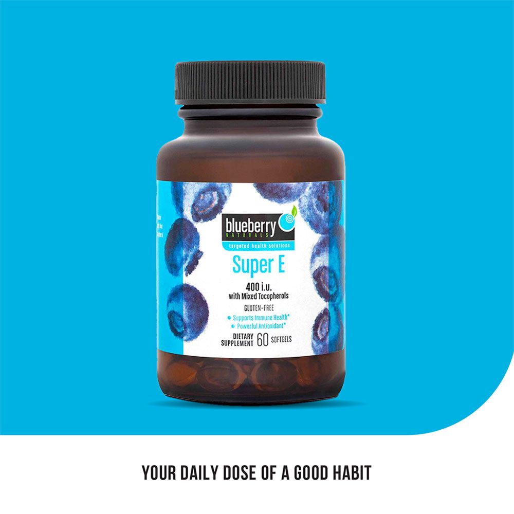 Blueberry Naturals Super E 400IU Softgels 60&#039;s B0210