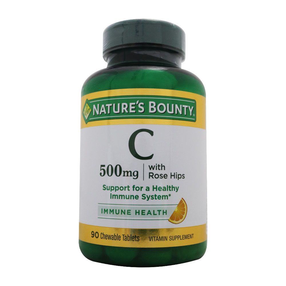 Nature&#039;s Bounty C 500 mg with Rose Hips Chewable Tablets 90&#039;s