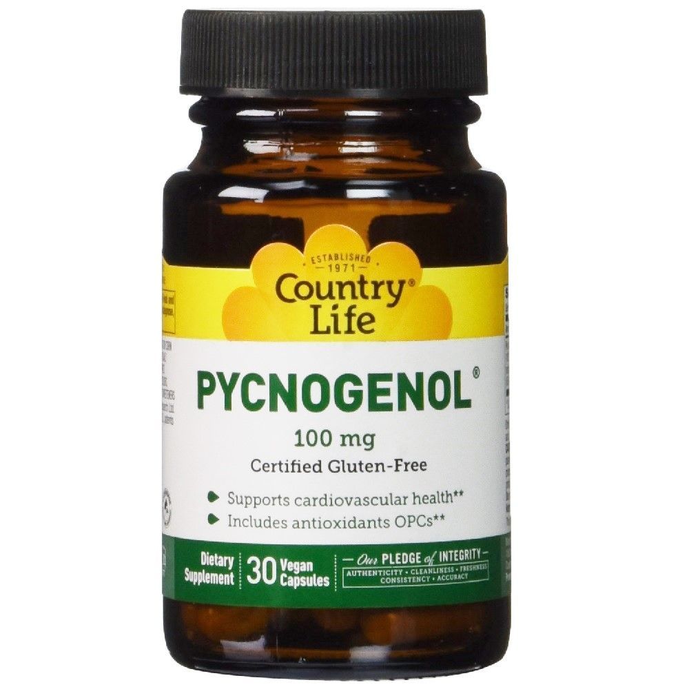 Country Life Pycnogenol 100 مجم كبسولات نباتية 30 كبسولة ، تاريخ انتهاء الصلاحية: يوليو 2022