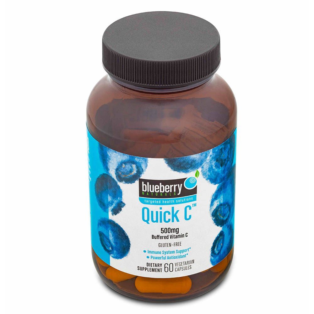 Blueberry Naturals Buffered Quick C 500 mg Vegetarian Capsules 60&#039;s B0128