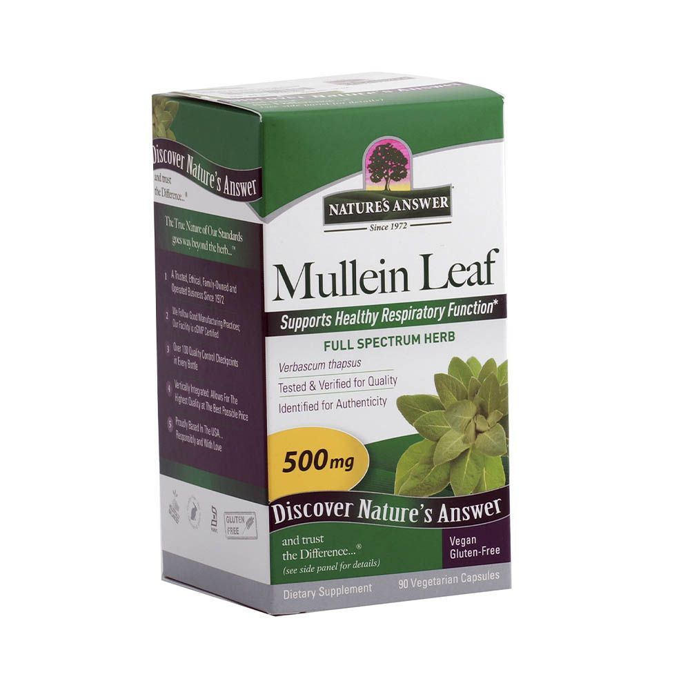 Nature&#039;s Answer Mullein Leaf 500mg Vegetarian Capsules 90&#039;s