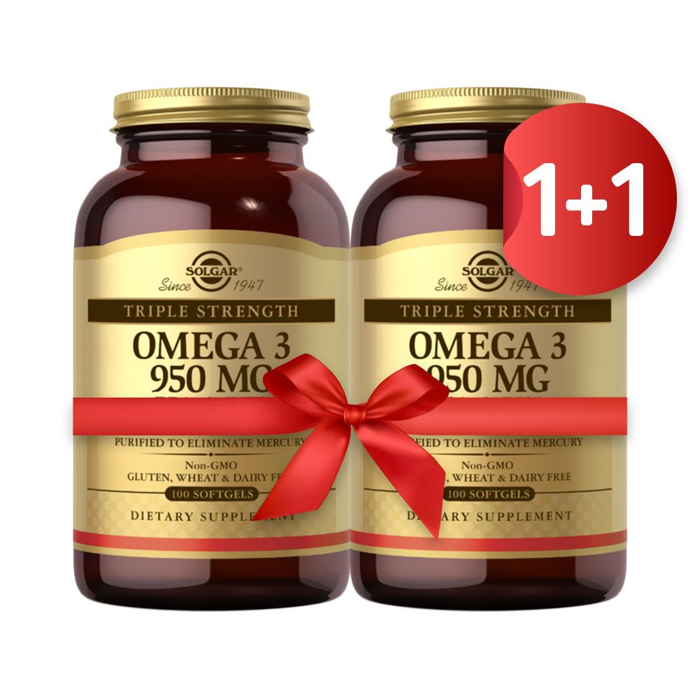 Solgar Omega 3 950 mg Softgels 100&#039;s 1+1 PROMO